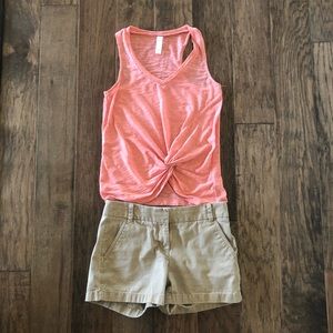 Coral Twist Hem Tank